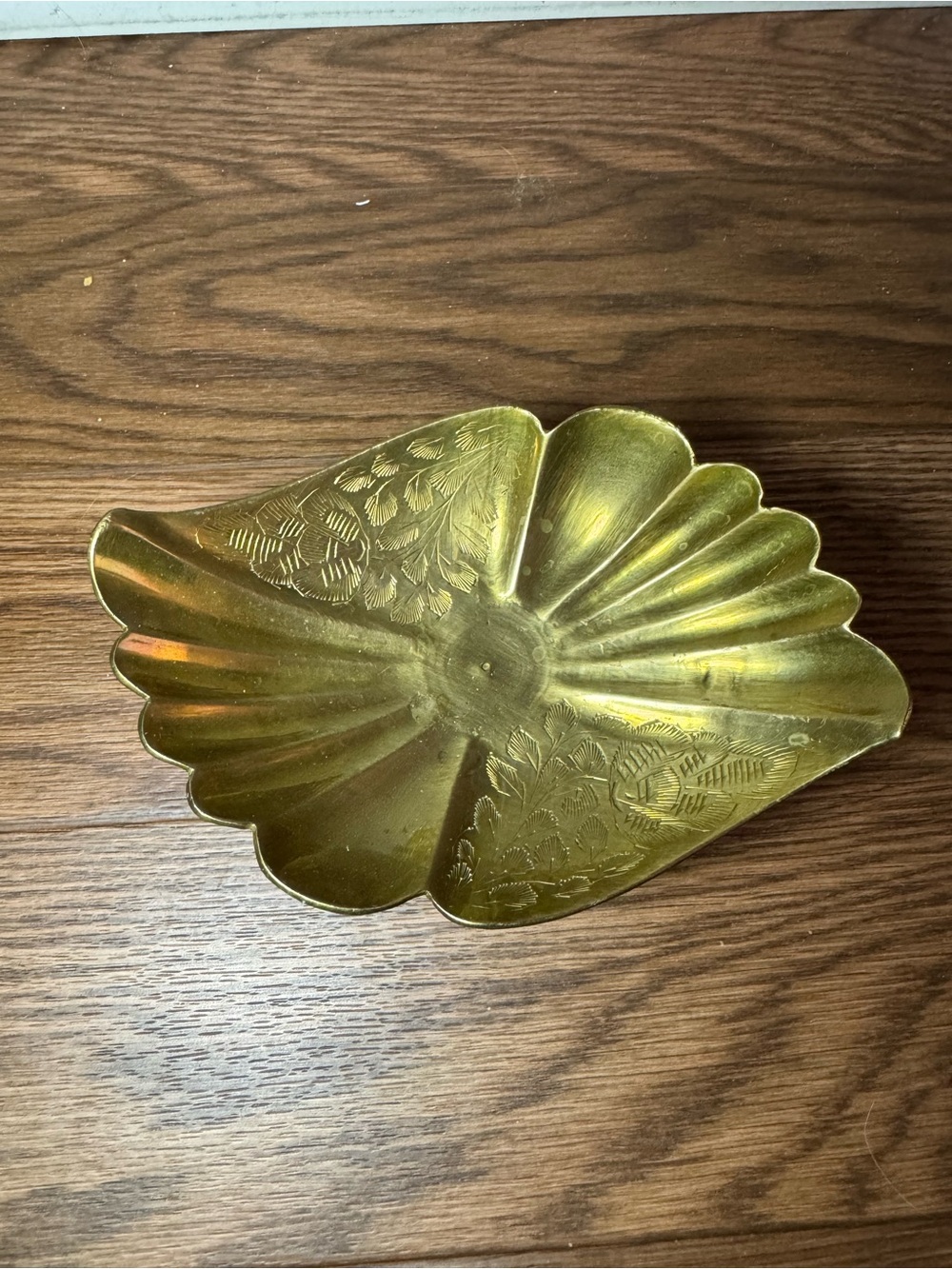 Brass Decorative Shell Dish - Gold Accent Tray